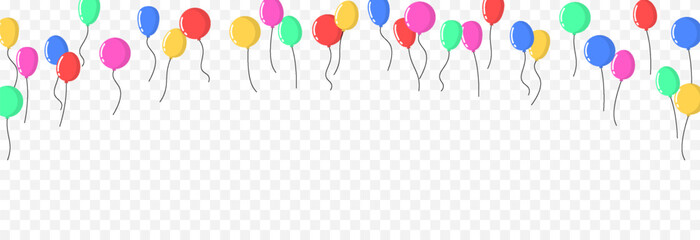 Vector helium balloons png. Multi-colored helium balloons. Decoration, decor for the holiday.