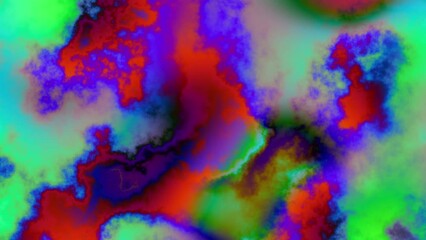 Leinwandbilder - Seamless abstract psychedelic wavy background for loop playback. 4k video. Cloudy nebula background. Natural retro colors.