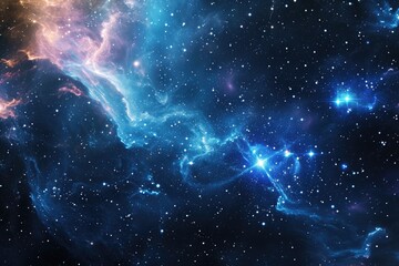 Wall Mural - a striking image showcasing a vast cluster of stars illuminating the night sky, an abstract, galaxy-