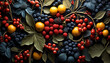 Fresh berry fruit collection, ripe and juicy, nature healthy dessert generated by AI