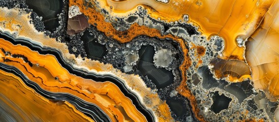 Wall Mural - Close-up macro 1:1 magnified specimen of bumblebee jasper.