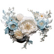 bouquet of white and light blue flowers