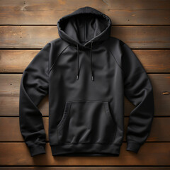 Poster - Blank black hoodie mock up generated AI