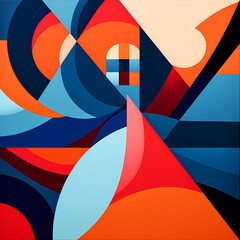 Wall Mural - Abstract geometric patterns in bold contrasting colors