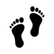 © Fourdoty - Foot print icon. Simple solid style. Bare foot print, feet, human footstep, footprint concept. Black silhouette, glyph symbol. Vector illustration isolated.