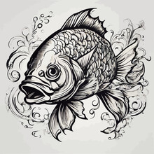 Fish Tatto Design EPS Format Very Cool