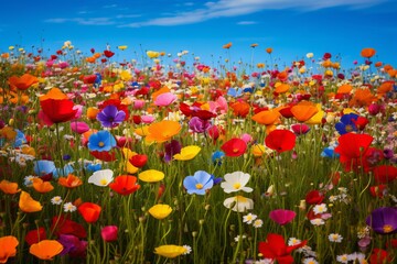 Canvas Print - The vibrant colors of a field of wildflowers