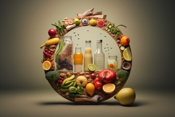 Wall Mural - A conceptual image of healthy habits leading to fat loss