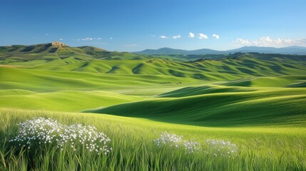Wall Mural - Green rolling hills of Tuscany Italy