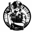 Lady Police Officer Vector Illustration