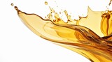 Fototapeta  - Oil or juice liquid splash, beverage swirl with transparent wave flow background