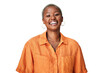 © Suresh/peopleimages.com - Happy, excited and portrait of young black woman with positive, good and confident attitude. Laughing, goofy and African female person with comic, funny and comedy joke by transparent png background.