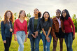 © Lomb - Multicultural group of women laughing - Diverse female friends in nature