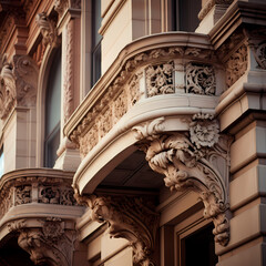 Poster - Architectural details of a historic building.