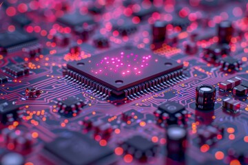 Wall Mural - microchip. concept of technology.