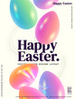 Easter abstract background with colourful eggs. Vector design layout.