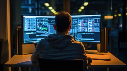 IT professionals work in peace and quiet and develop their programming skills