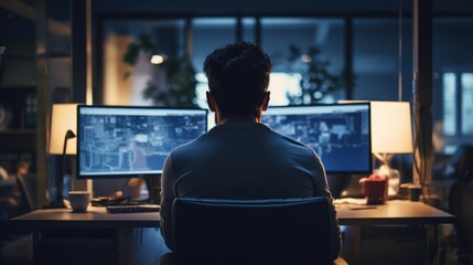 Wall Mural - it professionals work in peace and quiet and develop their programming skills