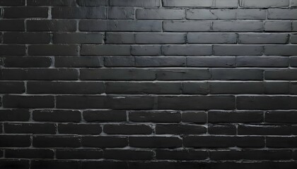  Pattern texture of a wall made of smooth black brick. Decor and design