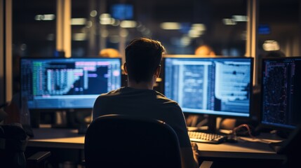 IT professionals work in peace and quiet and develop their programming skills