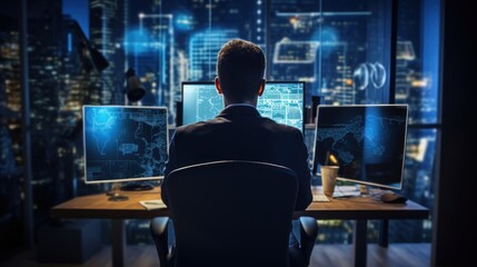 IT professionals work in peace and quiet and develop their programming skills