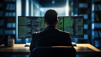 IT professionals work in peace and quiet and develop their programming skills