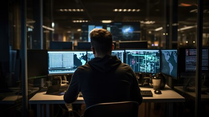 IT professionals work in peace and quiet and develop their programming skills