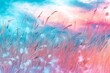 Abstract grass and flowers of pink and blue