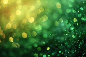 Poster - Abstract green bokeh sparkling for ST Patrick's day celebration design background