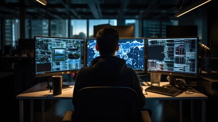 IT professionals work in peace and quiet and develop their programming skills