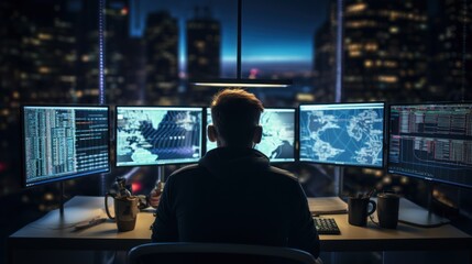 IT professionals work in peace and quiet and develop their programming skills