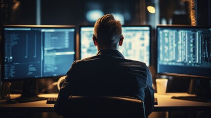 IT professionals work in peace and quiet and develop their programming skills