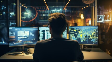IT professionals work in peace and quiet and develop their programming skills
