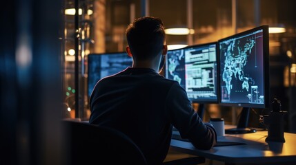 Wall Mural - it professionals work in peace and quiet and develop their programming skills