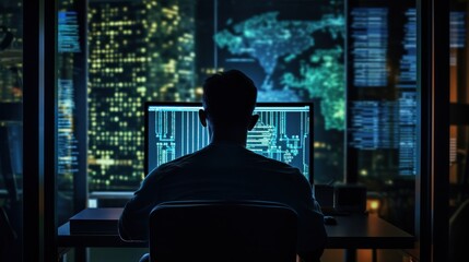 Wall Mural - it professionals work in peace and quiet and develop their programming skills