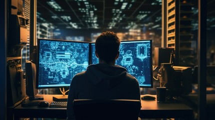Wall Mural - it professionals work in peace and quiet and develop their programming skills