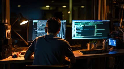 Wall Mural - it professionals work in peace and quiet and develop their programming skills