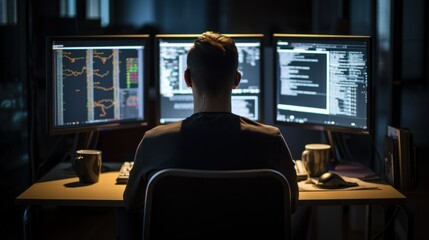 Wall Mural - it professionals work in peace and quiet and develop their programming skills