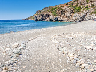 Sticker - Preveli beach and lagoon in Crete, Greece
