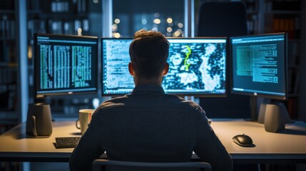 Wall Mural - it professionals work in peace and quiet and develop their programming skills