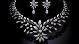 Fototapeta  - Magnificent Diamond Jewelry Set Nestled in Velvet Box: A Symbol of Luxury and Elegance