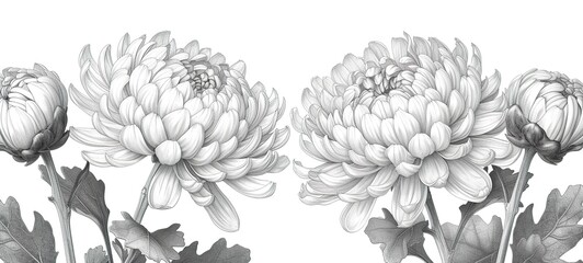 Sticker - chrysanthemum flowers nature landscape