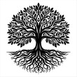 © Creative World - Tree of Life tribal vector black, generative ai, vector illustration.