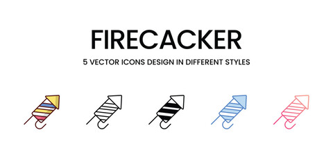 Canvas Print - Firecacker icons. Suitable for Web Page, Mobile App, UI, UX and GUI design.