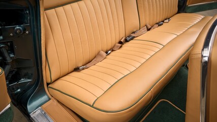 Wall Mural - Tan leather rear seat