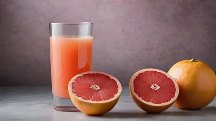 Wall Mural - Homemade healthy grapefruit juice in glass. Health and wellness concept