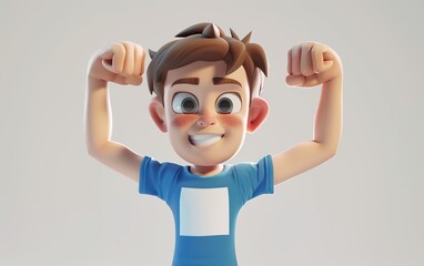 Poster - animated child showing biceps