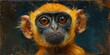 Portrait of a chimpanzee monkey, digital illustration in watercolor style