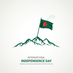 Wall Mural - bangladesh independence day. bangladesh independence day creative ads design March 26. social media poster, vector, 3D illustration. 