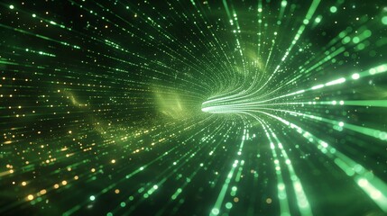 Abstract background , glowing laser green rays